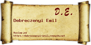Debreczenyi Emil névjegykártya